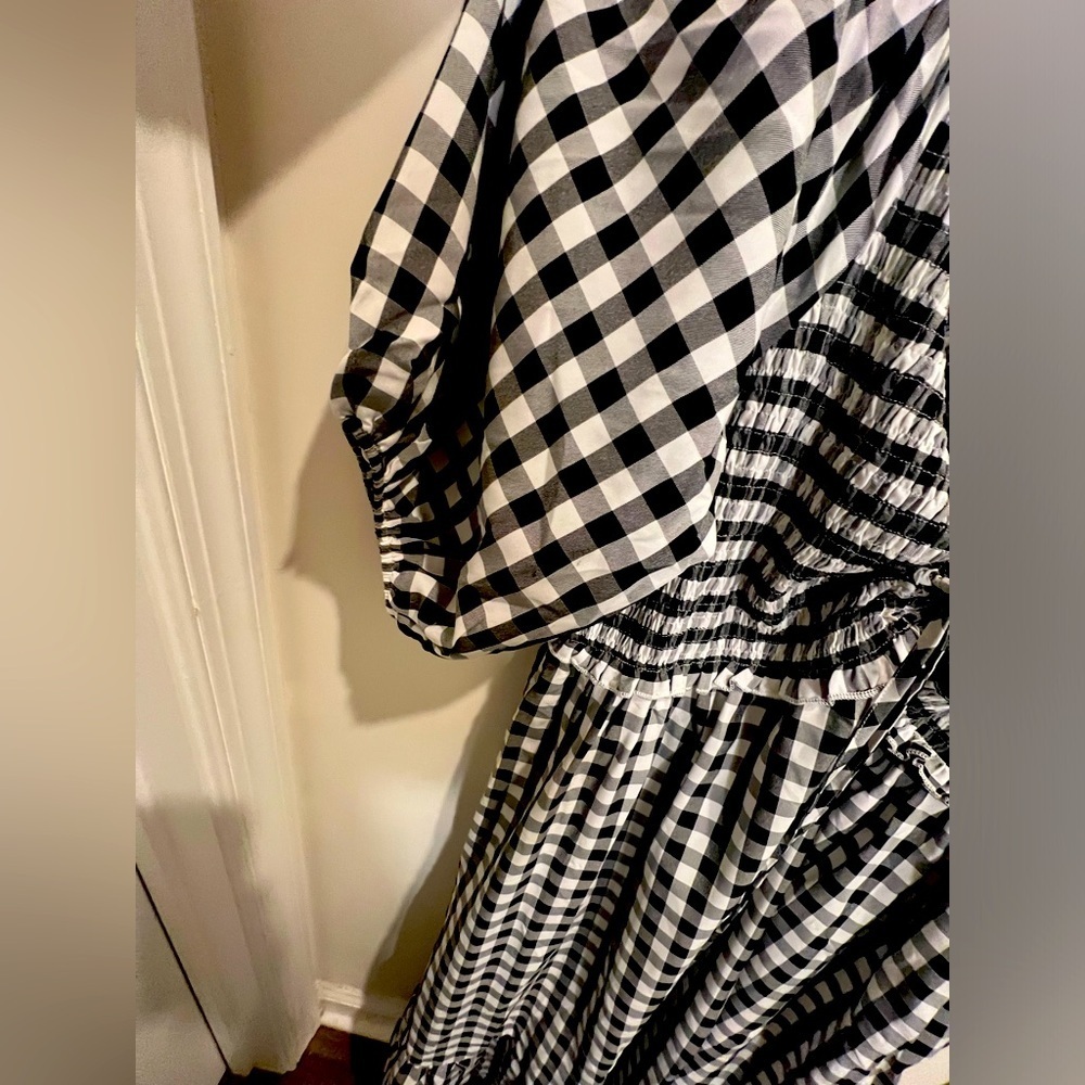 ANDREE BY UNIT Black & White Gingham Midi Dress - Picture 7 of 11